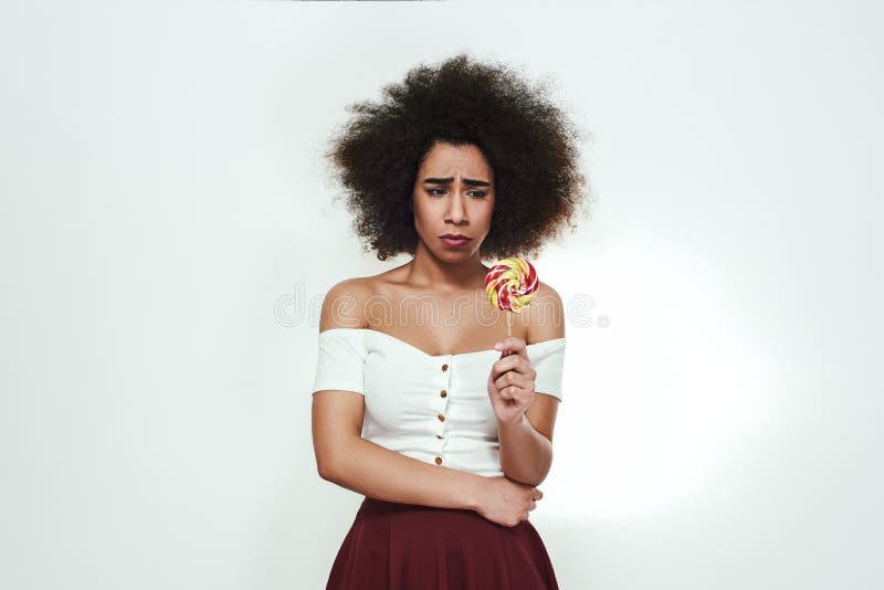 woman standing sad