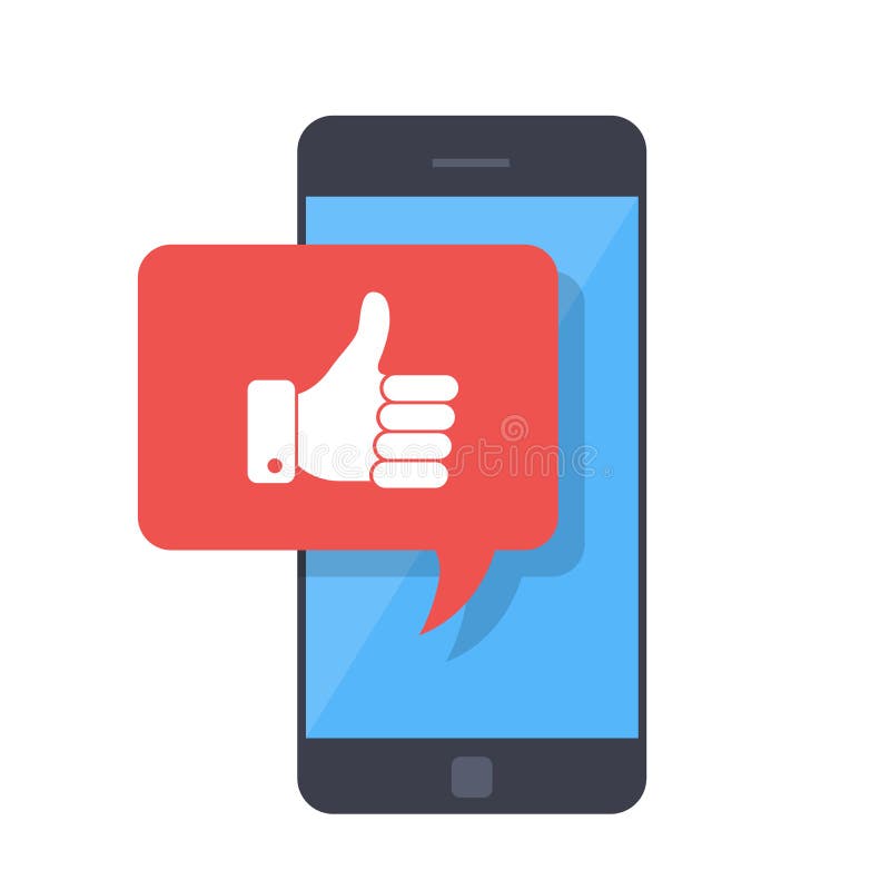 I pollici aumentano l'icona con lo smartphone Come il messaggio sullo schermo, come il bottone Rete sociale, uso sociale di media illustrazione di stock I pollici aumentano l'icona con lo smartphone Come il messaggio sullo schermo, come il bottone Rete sociale, uso sociale di media illustrazione di stock