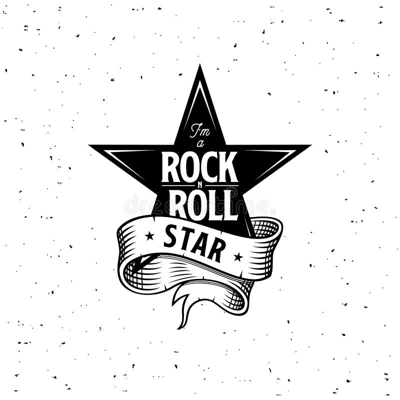 I am a Rock and Roll Star, Star and Ribbon Vector Illustration Stock ...