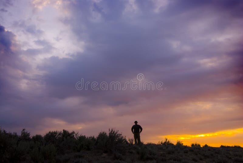 I See a Little Silhouetto of a Man Stock Photo Image of lone, purple