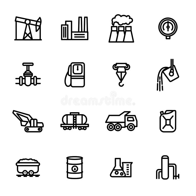 I segni dell'industria pesante anneriscono la linea sottile insieme dell'icona Vettore royalty illustrazione gratis I segni dell'industria pesante anneriscono la linea sottile insieme dell'icona Vettore royalty illustrazione gratis