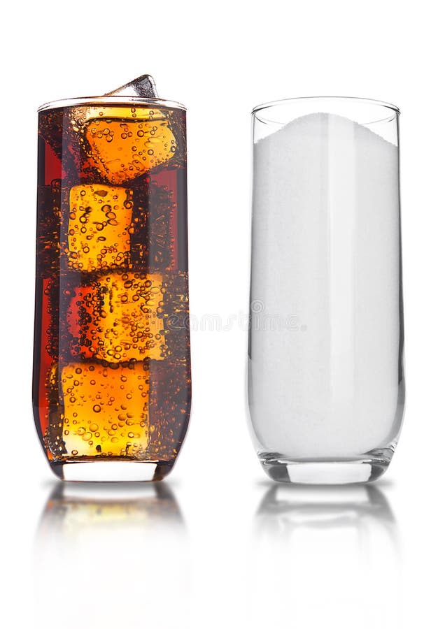 I vetri della soda non sana dello zucchero e della cola bevono immagine stock libera da diritti I vetri della soda non sana dello zucchero e della cola bevono immagine stock libera da diritti