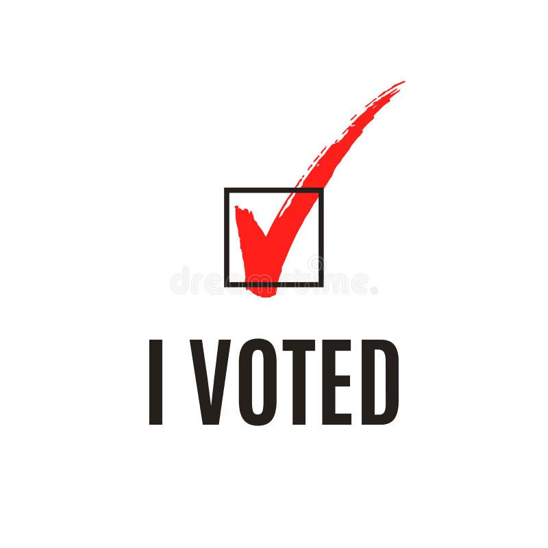 I voted text and ticked checked box, vector illustration