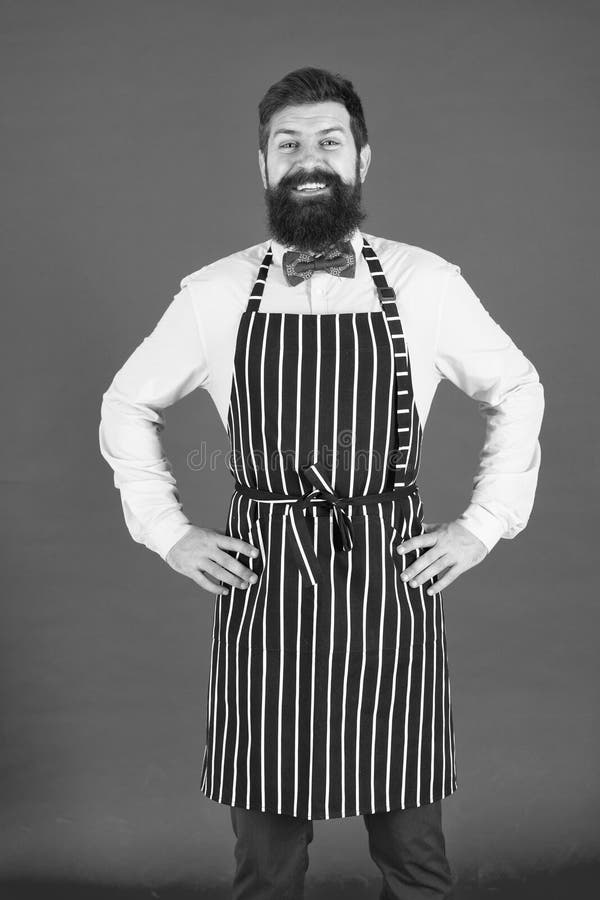 Man In Apron Confident Mature Handsome Man White Background Cooking As Professional Occupation 