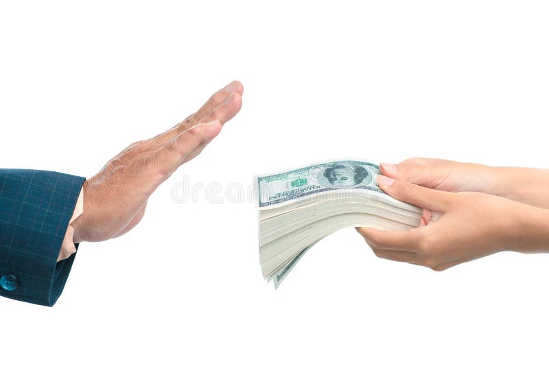 I wont take it! stock image