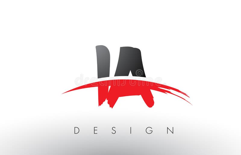 IA I A Brush Logo Letters with Red and Black Swoosh Brush Front. IA I A Brush Logo Letters Design with Red and Black Colors and Brush Letter Concept royalty free illustration IA I A Brush Logo Letters with Red and Black Swoosh Brush Front. IA I A Brush Logo Letters Design with Red and Black Colors and Brush Letter Concept royalty free illustration