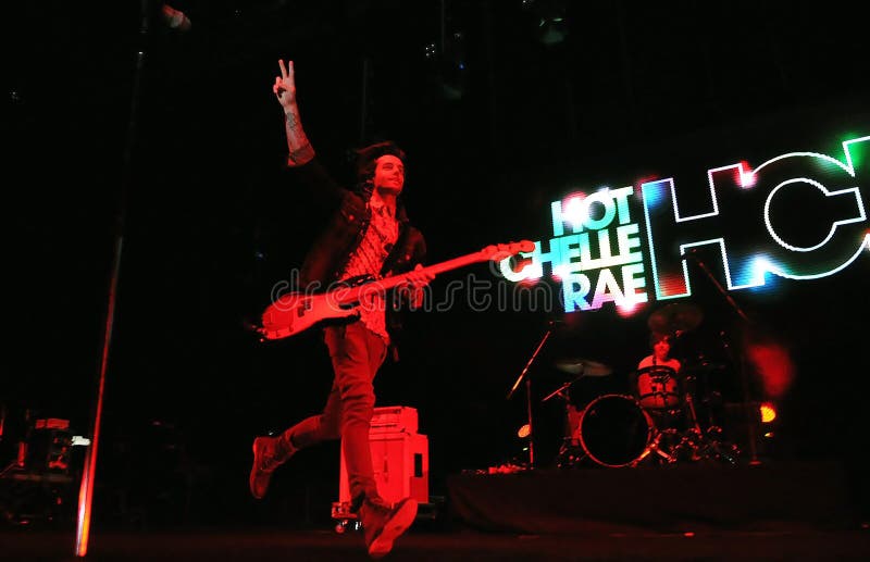 Ian Sebastian Keaggy. Rio de Janeiro, Brazil, September 29, 2012. Ian Sebastian Keaggy from Hot Chelle Rae during a show at the Z Festival at the HSBC Arena in stock photography Ian Sebastian Keaggy. Rio de Janeiro, Brazil, September 29, 2012. Ian Sebastian Keaggy from Hot Chelle Rae during a show at the Z Festival at the HSBC Arena in stock photography