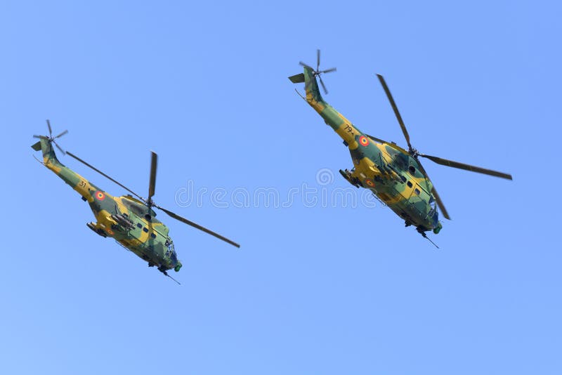 IAR 330 Puma Socat Fighter Helicopter , Romanian air force royalty free stock images