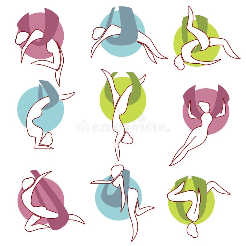 IAsans av anti--gravitation yoga royaltyfri illustrationer IAsans av anti--gravitation yoga royaltyfri illustrationer