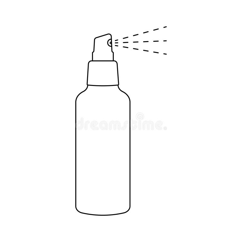 icône de bouteille de pulvérisation d'eau, style de contour
