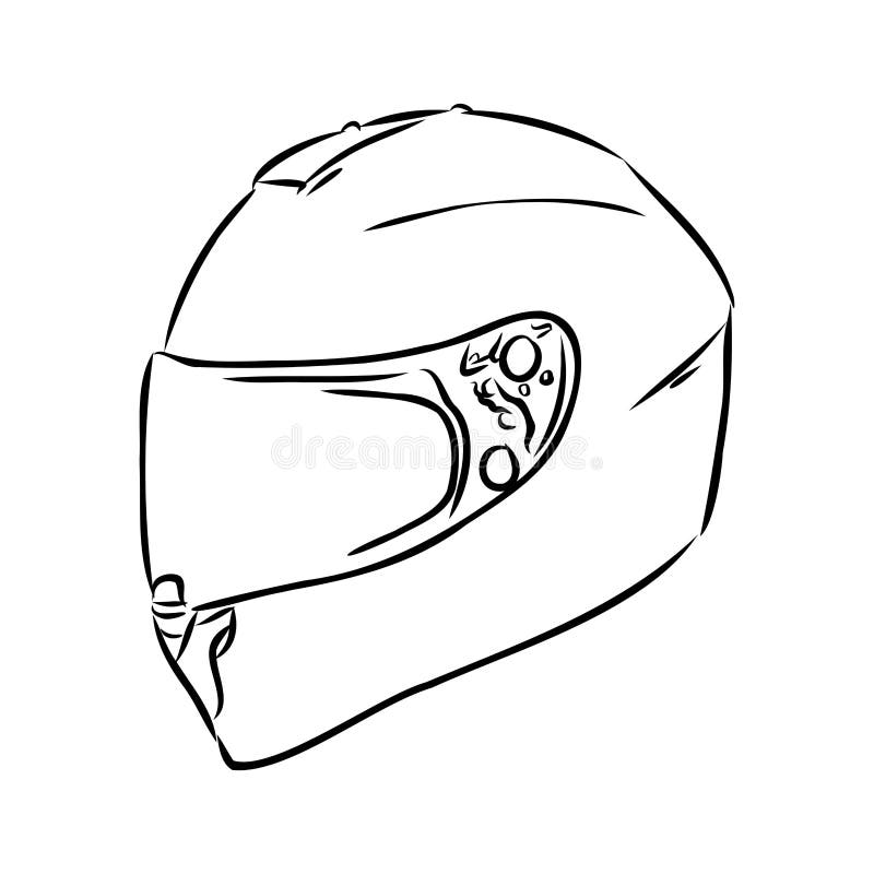 moto sécurité casque plein visage tête protection noir et blanc ligne  dessin et coloré vecteur illustration 24319404 Art vectoriel chez Vecteezy