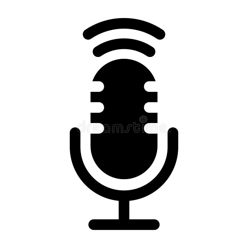 Logo De Podcast. Le Microphone, L'icône Du Casque Et L'image