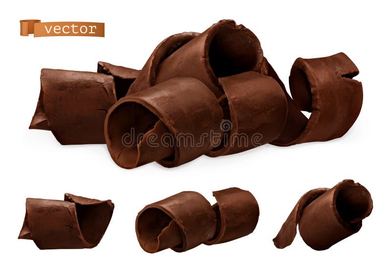 Copeaux De Chocolat, Boucle De Chocolats Illustration Stock - Illustration  du dessert, conception: 74444097