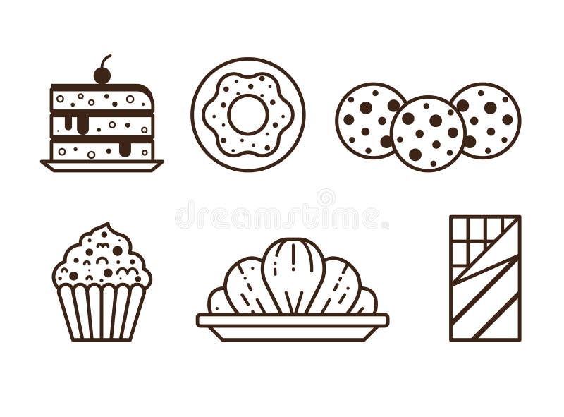 Icones Des Lignes De Chocolat Et Desserts Sucres A La Patisserie Illustration De Vecteur Illustration Du Cafe Camaieu Icones Des Lignes De Chocolat Et Desserts Sucres A La Patisserie Illustration De Vecteur Illustration Du Cafe Camaieu