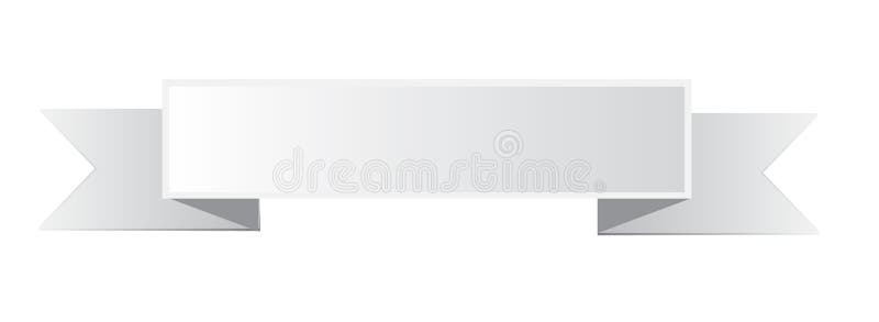 Icône blanche de bannière de ruban sur le fond blanc illustration de vecteur Icône blanche de bannière de ruban sur le fond blanc illustration de vecteur