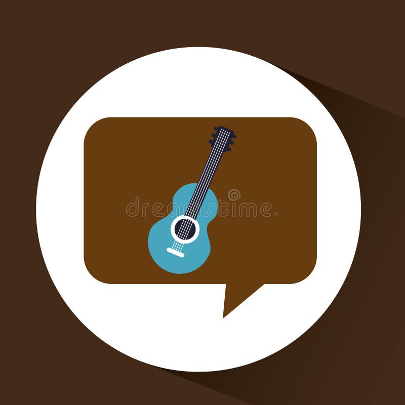 Icône bleue de fond de vintage de guitare illustration libre de droits Icône bleue de fond de vintage de guitare illustration libre de droits