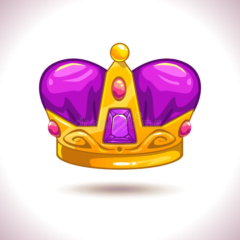 Icône d'or de couronne de vecteur de fantaisie de bande dessinée illustration libre de droits Icône d'or de couronne de vecteur de fantaisie de bande dessinée illustration libre de droits