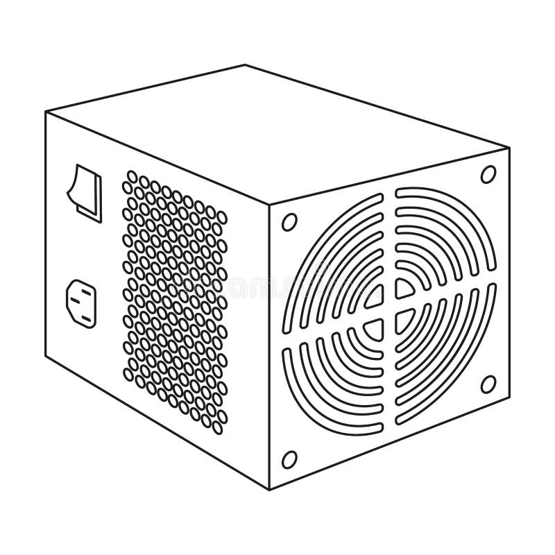 Icône d'unité d'alimentation d'énergie dans le style d'ensemble d'isolement sur le fond blanc Vecteur d'ordinateur personnel d'ac illustration libre de droits Icône d'unité d'alimentation d'énergie dans le style d'ensemble d'isolement sur le fond blanc Vecteur d'ordinateur personnel d'ac illustration libre de droits