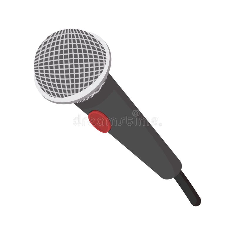 Microphone Monochrome Stylisé Sur Le Fond Blanc Le Micro a Isolé