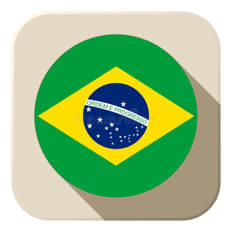 Vector - Brazil Flag Button Icon Modern. Vector - Brazil Flag Button Icon Modern