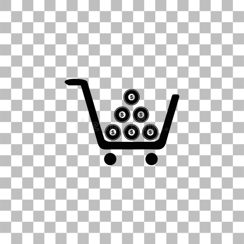 Ic?ne de caddie ? plat illustration stock Ic?ne de caddie ? plat illustration stock