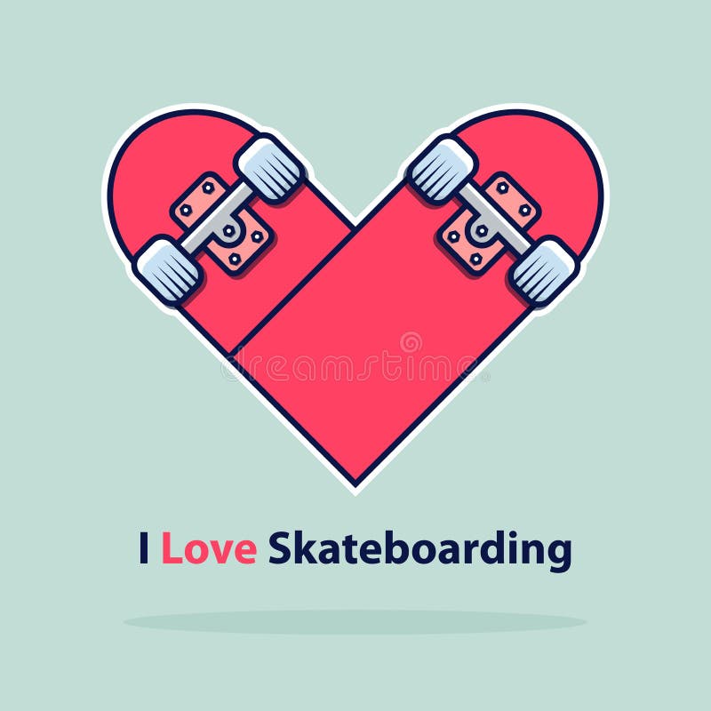 Icône de coeur dans la conception plate Symbole d'amour Signe de jour du ` s de Valentine Logo faisant de la planche à roulettes illustration stock Icône de coeur dans la conception plate Symbole d'amour Signe de jour du ` s de Valentine Logo faisant de la planche à roulettes illustration stock