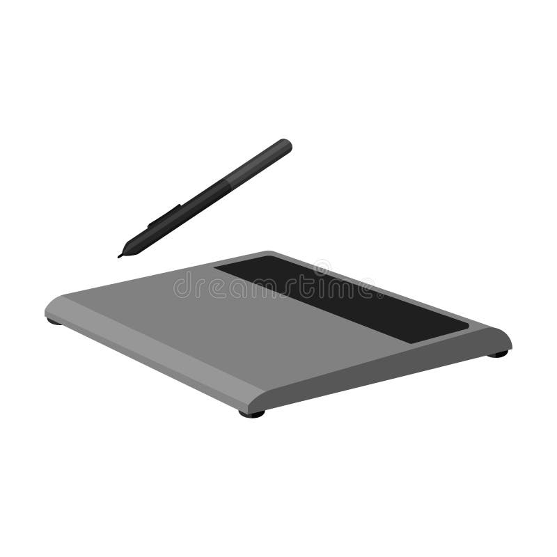 Icône de comprimé de dessin dans le style monochrome d'isolement sur le fond blanc Vecteur d'ordinateur personnel d'actions de sy illustration stock Icône de comprimé de dessin dans le style monochrome d'isolement sur le fond blanc Vecteur d'ordinateur personnel d'actions de sy illustration stock