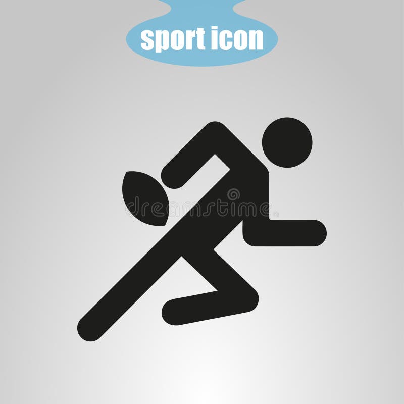 Icon of rugby player on a gray background. Vector illustration. Icon of rugby player on a gray background. Vector illustration