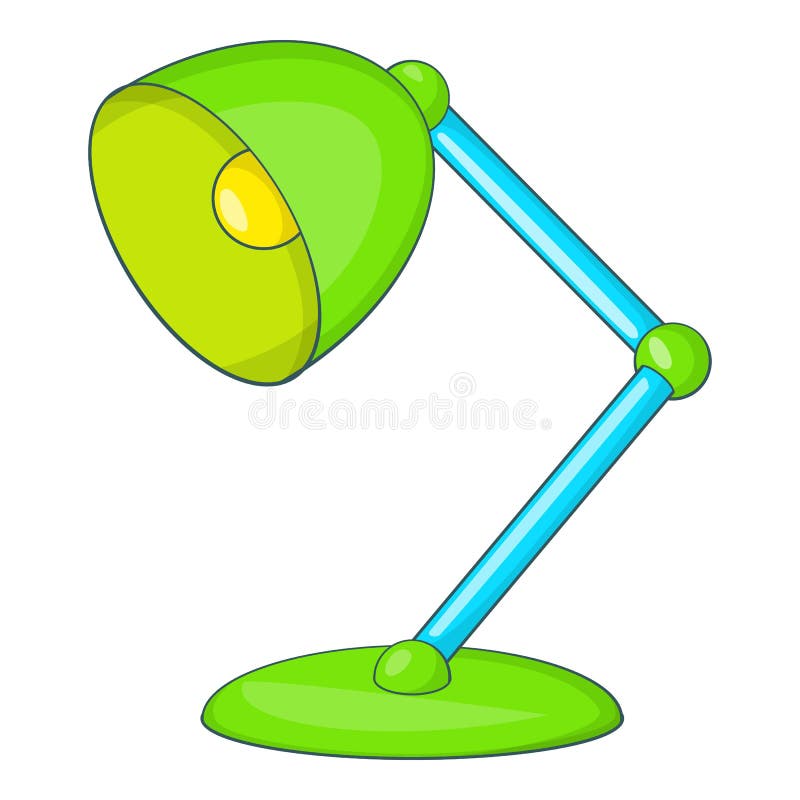 Green table lamp icon. Cartoon illustration of lamp vector icon for web design. Green table lamp icon. Cartoon illustration of lamp vector icon for web design