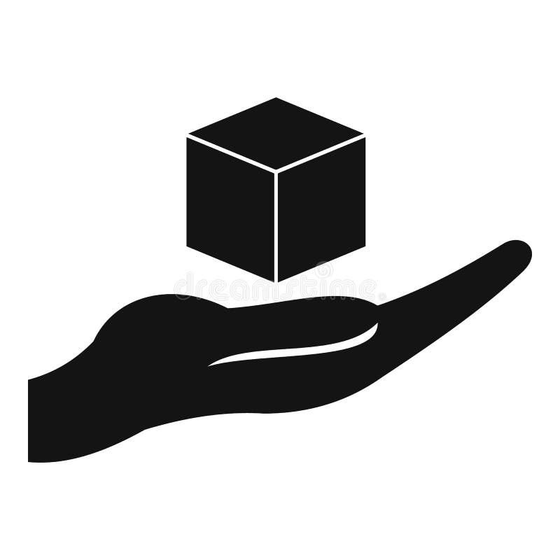 Icône de modèle du cube 3d simple illustration stock