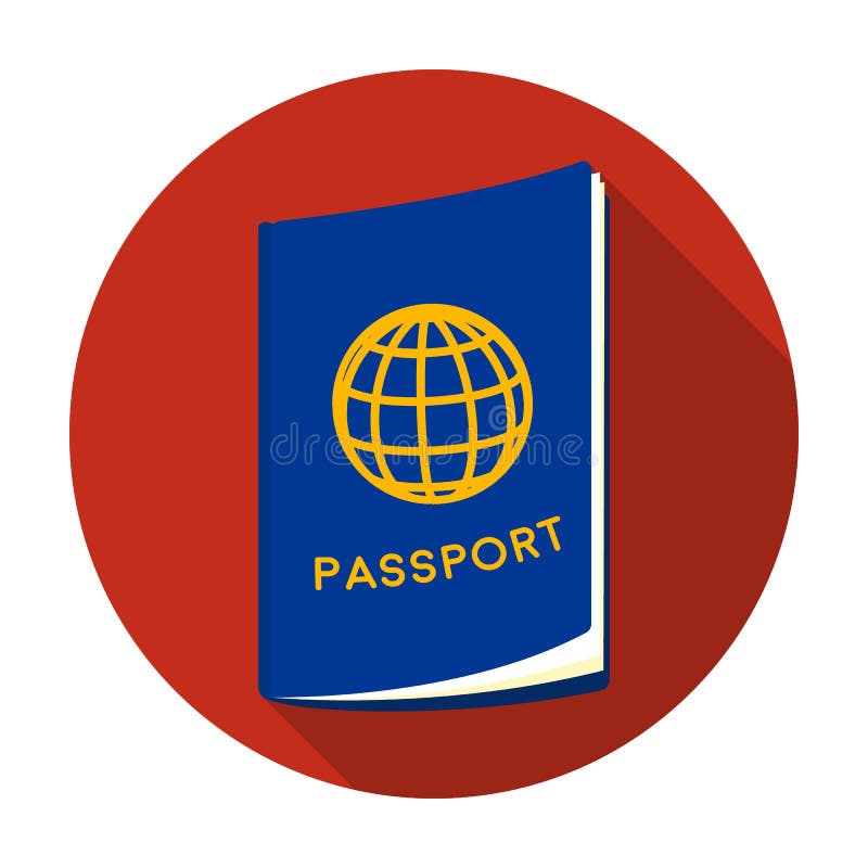 Icône de passeport dans le style plat d'isolement sur le fond blanc Illustration de repos et de vecteur d'actions de symbole de v illustration stock Icône de passeport dans le style plat d'isolement sur le fond blanc Illustration de repos et de vecteur d'actions de symbole de v illustration stock