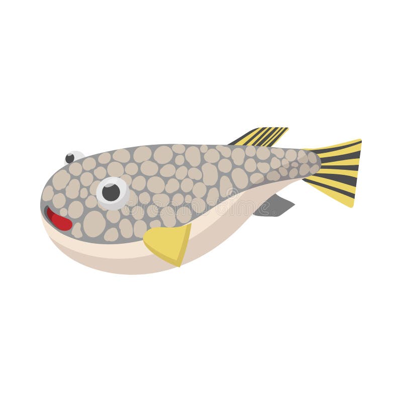 Icône de poissons de Fugu, style de bande dessinée illustration stock Icône de poissons de Fugu, style de bande dessinée illustration stock