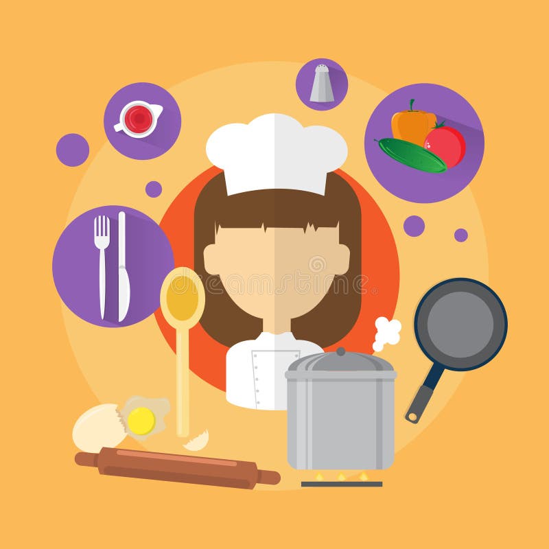 Download Icône De Professional Cook Woman De Chef Illustration de Vecteur - Illustration du illustration, dame: 77158470