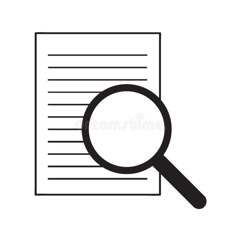 Icône De Recherche De Dossier Page De Document Avec L'outil De Loupe St