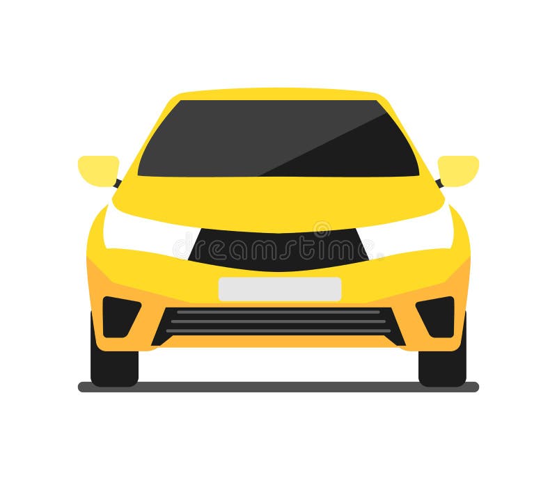icone de voiture jaune vue face dans la conception plate illustration vecteur du transport gens 98117702 feuille coloriage formes 3d