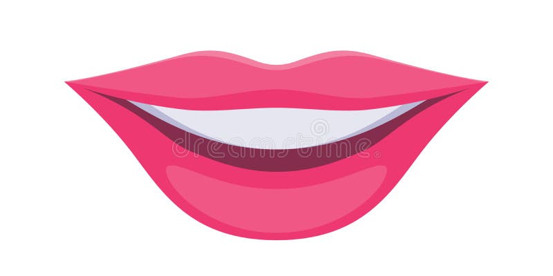 Icône des lèvres de dame rose Symbole de sourire illustration libre de droits Icône des lèvres de dame rose Symbole de sourire illustration libre de droits