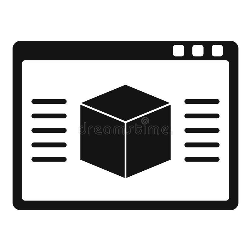 Icône du modèle 3d simple illustration de vecteur