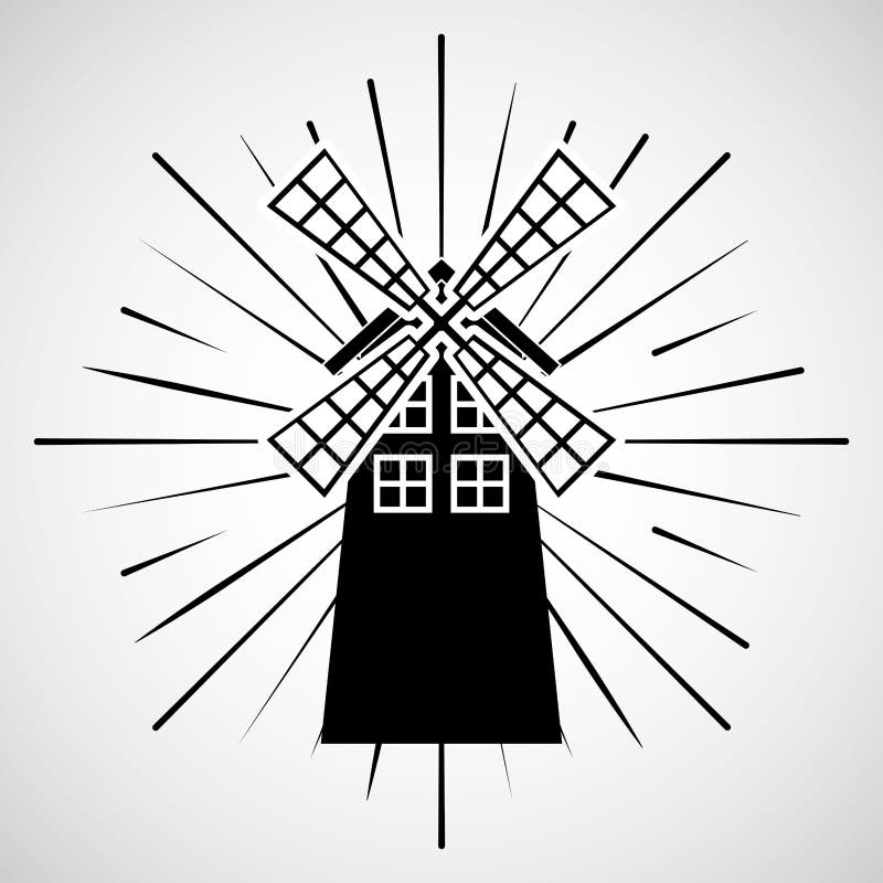 Icône fraîche de ferme de moulin à vent illustration stock Icône fraîche de ferme de moulin à vent illustration stock