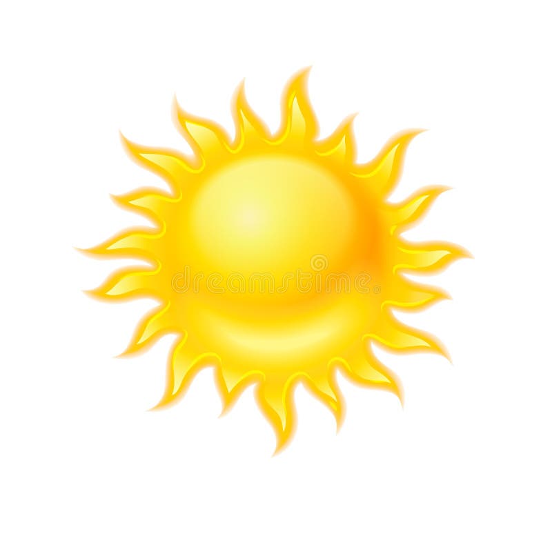 Icône jaune chaude du soleil d'isolement illustration libre de droits Icône jaune chaude du soleil d'isolement illustration libre de droits