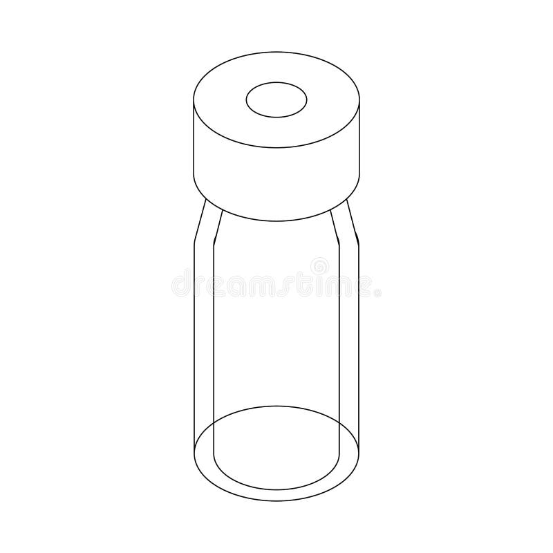 Icône médicale de bouteille en verre, style 3d isométrique illustration libre de droits Icône médicale de bouteille en verre, style 3d isométrique illustration libre de droits