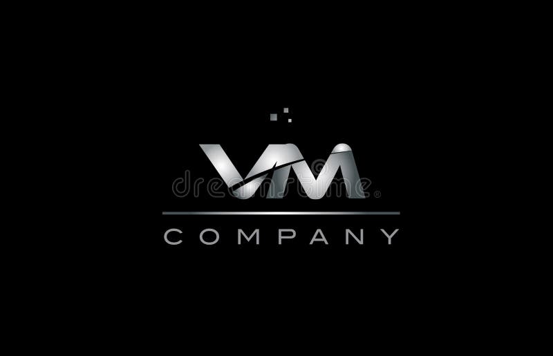 icône métallique de logo de lettre d'alphabet en métal de gris argenté de la VM v m illustration stock icône métallique de logo de lettre d'alphabet en métal de gris argenté de la VM v m illustration stock