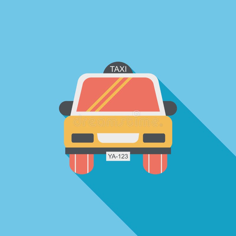 Icône plate de taxi avec la longue ombre illustration de vecteur Icône plate de taxi avec la longue ombre illustration de vecteur