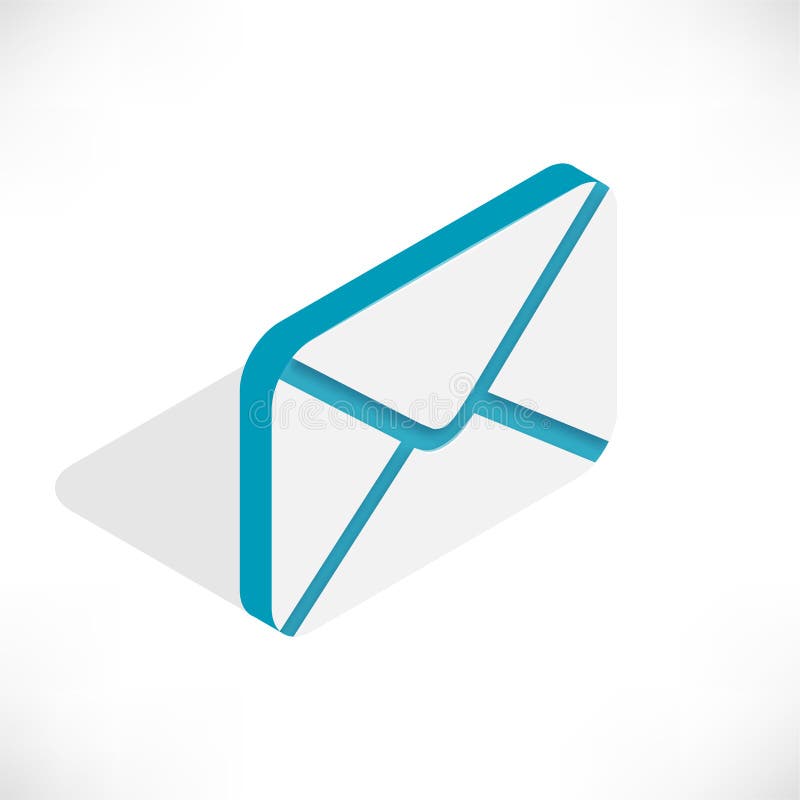 Ic?ne plate isom?trique de courrier illustration stock Ic?ne plate isom?trique de courrier illustration stock