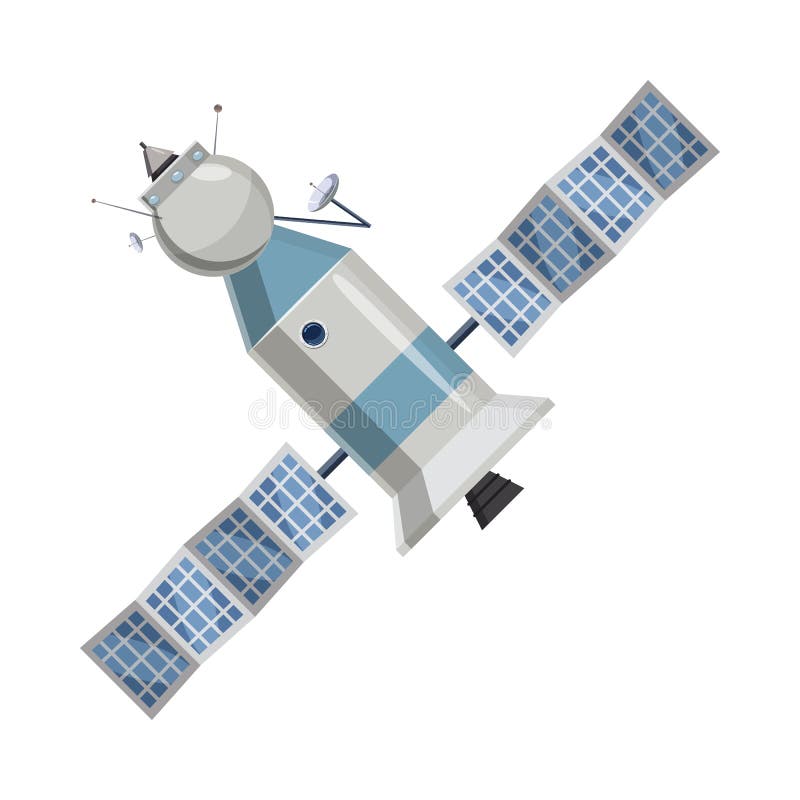 Icône satellite de l'espace dans le style de bande dessinée illustration libre de droits Icône satellite de l'espace dans le style de bande dessinée illustration libre de droits