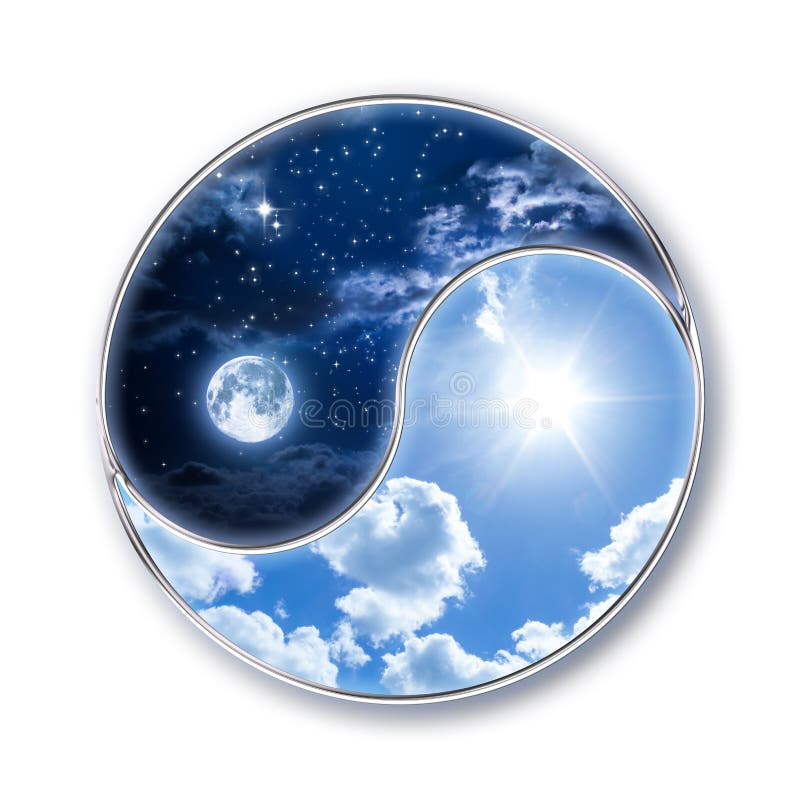 Icône tao - lune et soleil illustration libre de droits Icône tao - lune et soleil illustration libre de droits