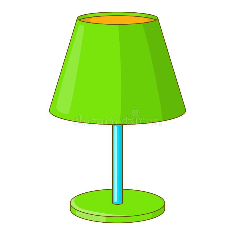 Green desk lamp icon. Cartoon illustration of lamp vector icon for web design. Green desk lamp icon. Cartoon illustration of lamp vector icon for web design