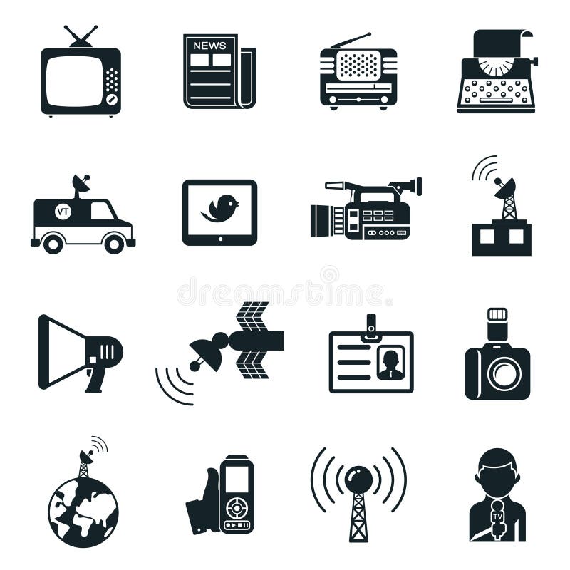 Icônes d'actualités et de media illustration stock Icônes d'actualités et de media illustration stock