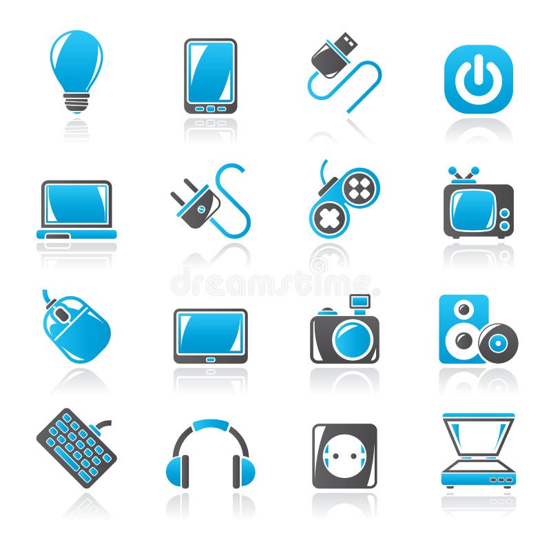 Ensemble De Vecteur D'objets D'électronique Domestique D'isolement Sur Le  Fond Blanc Icônes D'appareils De Chambre Illustration de Vecteur -  Illustration du conception, positionnement: 75660015