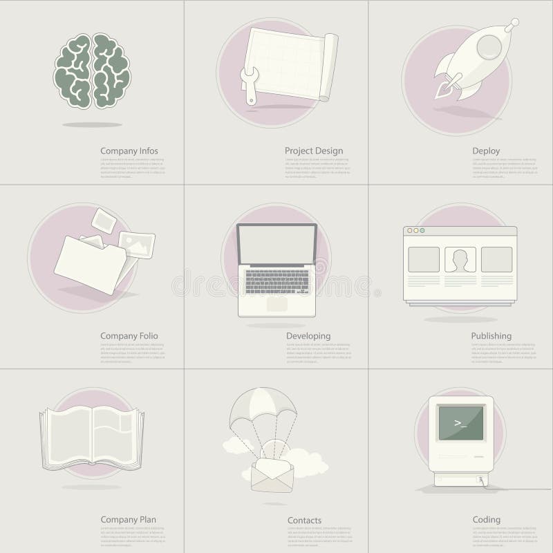 Icônes de concept de travail d'équipe d'affaires illustration stock Icônes de concept de travail d'équipe d'affaires illustration stock