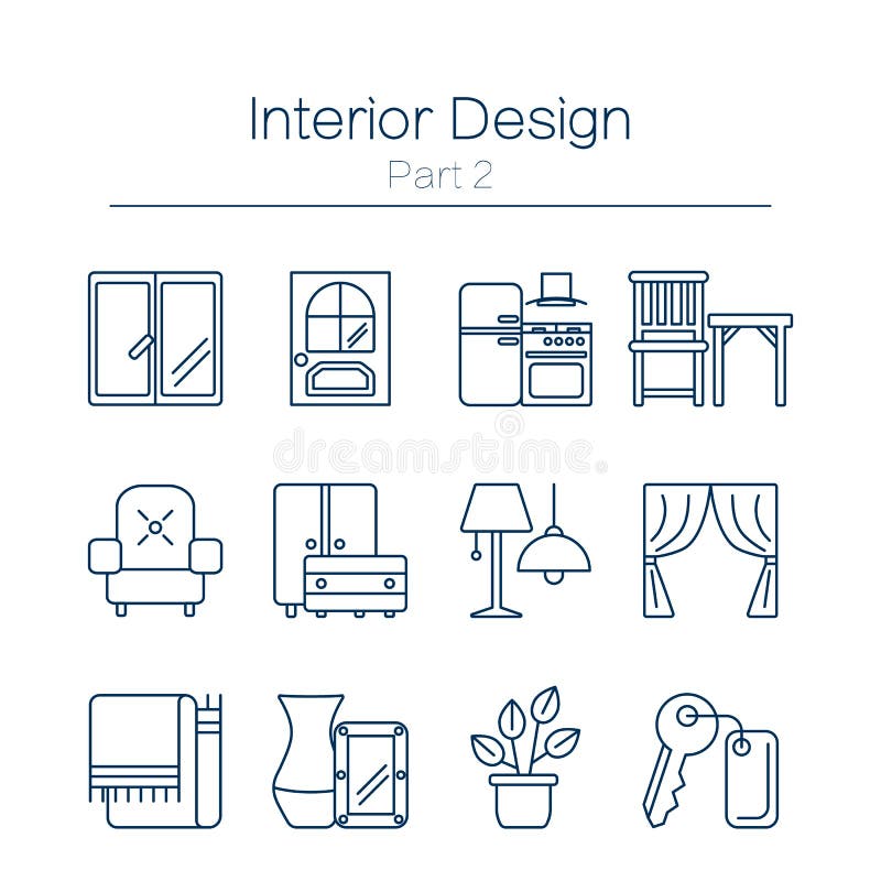 Icônes de desig d'Interor d'isolement illustration de vecteur Icônes de desig d'Interor d'isolement illustration de vecteur